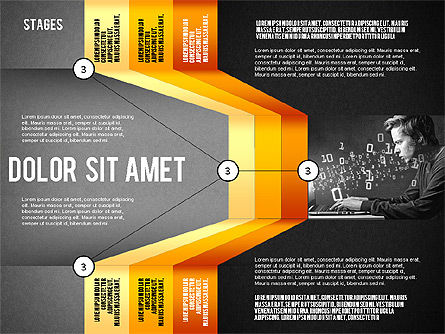 Plantilla de presentación de etapas y pasos, Diapositiva 13, 02517, Diagramas de la etapa — PoweredTemplate.com