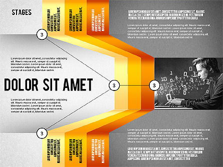 단계 및 단계 프리젠 테이션 템플릿, 슬라이드 3, 02517, 단계 도표 — PoweredTemplate.com