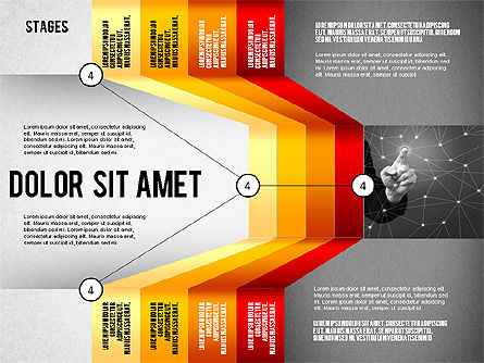 Plantilla de presentación de etapas y pasos, Diapositiva 4, 02517, Diagramas de la etapa — PoweredTemplate.com