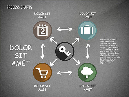 Processus avec icônes boîte à outils, Diapositive 12, 02520, Schémas de procédés — PoweredTemplate.com