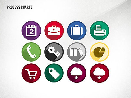 Processus avec icônes boîte à outils, Diapositive 8, 02520, Schémas de procédés — PoweredTemplate.com