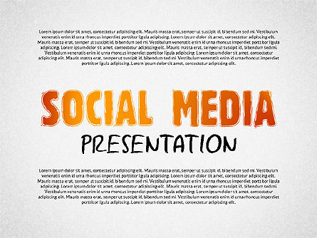 Presentación de medios sociales con iconos, Plantilla de PowerPoint, 02524, Plantillas de presentación — PoweredTemplate.com