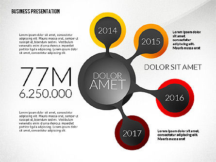 Presentasi Bisnis Dengan Gaya Infografis, Templat PowerPoint, 02531, Templat Presentasi — PoweredTemplate.com