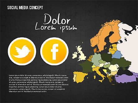 Konsep Jaringan Media Sosial, Slide 16, 02535, Templat Presentasi — PoweredTemplate.com