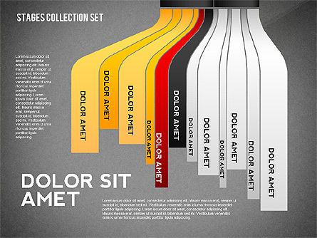 다채로운 단계 개념 도구 상자, 슬라이드 11, 02544, 단계 도표 — PoweredTemplate.com