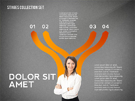 다채로운 단계 개념 도구 상자, 슬라이드 14, 02544, 단계 도표 — PoweredTemplate.com