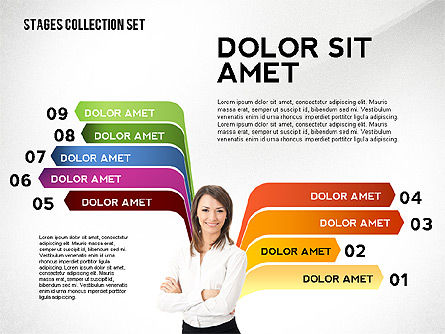 다채로운 단계 개념 도구 상자, 슬라이드 4, 02544, 단계 도표 — PoweredTemplate.com