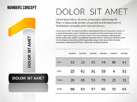 Numbers and Tables, PowerPoint Template, 02547, Tables — PoweredTemplate.com