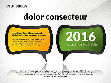 Colorido discurso burbujas, Plantilla de PowerPoint, 02548, Cuadros de texto — PoweredTemplate.com