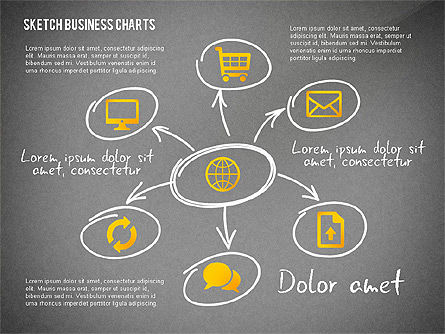 Gráficos en estilo de boceto, Diapositiva 13, 02551, Modelos de negocios — PoweredTemplate.com