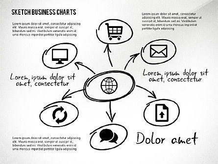 Gráficos en estilo de boceto, Diapositiva 5, 02551, Modelos de negocios — PoweredTemplate.com