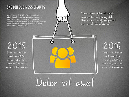 스케치 스타일의 차트, 슬라이드 9, 02551, 비즈니스 모델 — PoweredTemplate.com