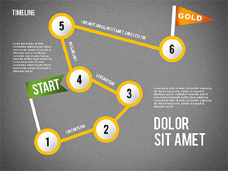 목표 도구 상자까지의 단계, 슬라이드 10, 02558, 비즈니스 모델 — PoweredTemplate.com