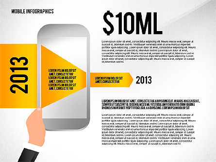 Mobile infographics, PowerPoint-sjabloon, 02564, Infographics — PoweredTemplate.com
