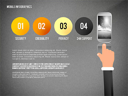 モバイルインフォグラフィックス, スライド 14, 02564, インフォグラフィック — PoweredTemplate.com