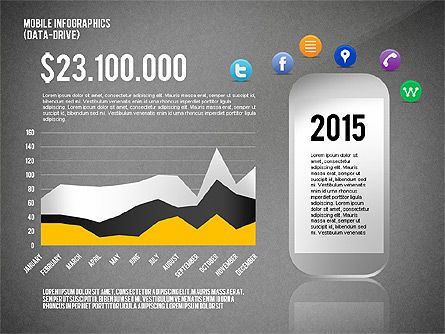 모바일 infographics, 슬라이드 16, 02564, 인포메이션 그래픽 — PoweredTemplate.com