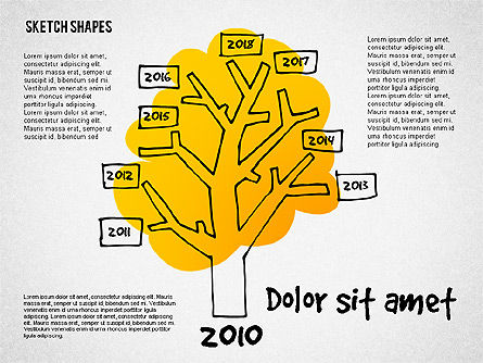 Presentatie met doodle vormen, PowerPoint-sjabloon, 02565, Presentatie Templates — PoweredTemplate.com