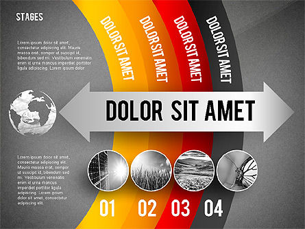 Etapes avec des photos liées à l'écologie, Diapositive 14, 02567, Schémas d'étapes — PoweredTemplate.com