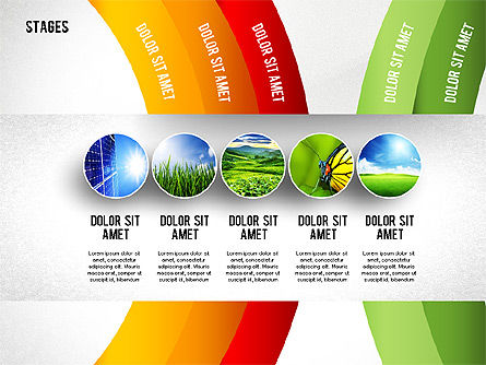 생태 관련 사진이있는 단계, 슬라이드 2, 02567, 단계 도표 — PoweredTemplate.com