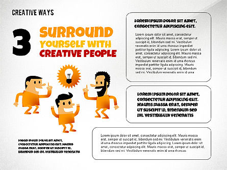 Creatieve manieren presentatiesjabloon, Dia 3, 02573, Presentatie Templates — PoweredTemplate.com