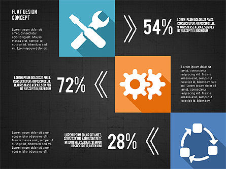 Iconos de diseño plano Presentación Caja de herramientas, Diapositiva 15, 02584, Iconos — PoweredTemplate.com