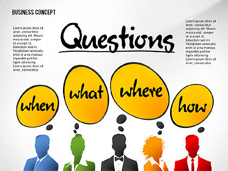 Questions Presentation Concept, PowerPoint Template, 02585, Presentation Templates — PoweredTemplate.com