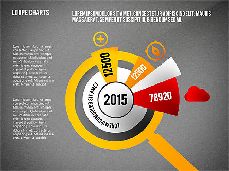 Diagramme de la loupe, Diapositive 15, 02586, Schémas puzzle — PoweredTemplate.com