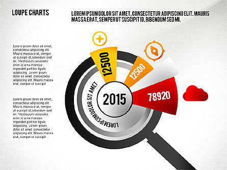 Diagramme de la loupe, Diapositive 7, 02586, Schémas puzzle — PoweredTemplate.com