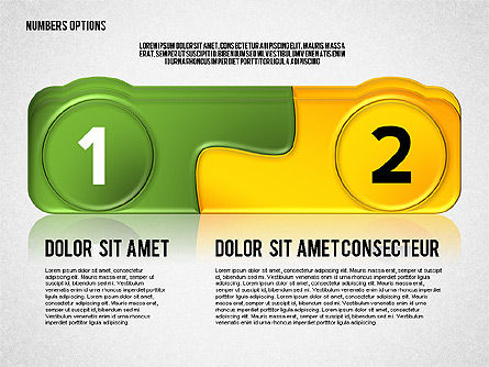 数字付きの色付きオプション, PowerPointテンプレート, 02588, 段階図 — PoweredTemplate.com