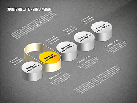 3d Diagram Keterkaitan, Slide 13, 02591, Model Bisnis — PoweredTemplate.com