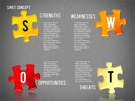 SWOT Analysis with Puzzle Pieces , Slide 10, 02593, Business Models — PoweredTemplate.com