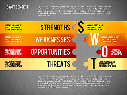 SWOT Analysis with Puzzle Pieces , Slide 12, 02593, Business Models — PoweredTemplate.com