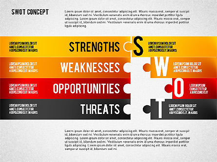 SWOT Analysis with Puzzle Pieces , Slide 4, 02593, Business Models — PoweredTemplate.com
