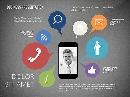 Présentation de la société en style design plat, Diapositive 10, 02594, Modèles de présentations — PoweredTemplate.com
