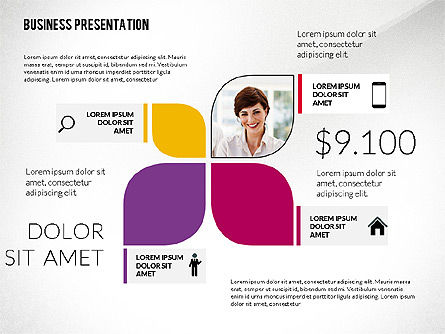Présentation de la société en style design plat, Diapositive 3, 02594, Modèles de présentations — PoweredTemplate.com