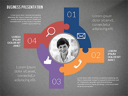 Company Presentation in Flat Design Style, Slide 9, 02594, Presentation Templates — PoweredTemplate.com