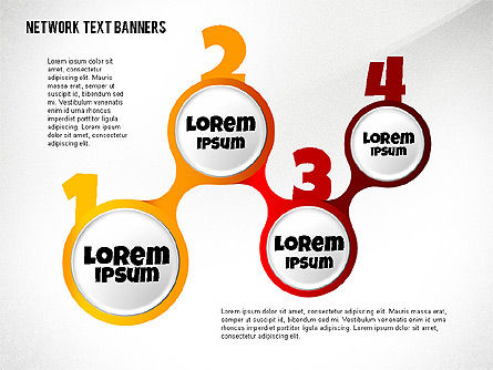 Banners de texto de rede, Modelo do PowerPoint, 02596, Caixas de texto — PoweredTemplate.com