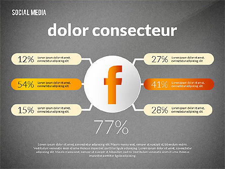 Plantilla de Infografía de medios sociales, Diapositiva 11, 02598, Infografías — PoweredTemplate.com