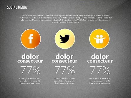 Social Media Infografics Vorlage, Folie 12, 02598, Infografiken — PoweredTemplate.com