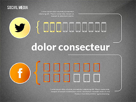 Plantilla de Infografía de medios sociales, Diapositiva 13, 02598, Infografías — PoweredTemplate.com