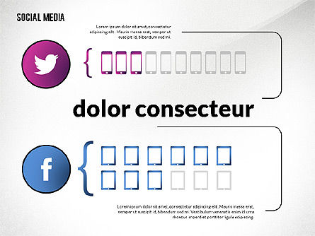 소셜 미디어 infographics 템플릿, 슬라이드 5, 02598, 인포메이션 그래픽 — PoweredTemplate.com