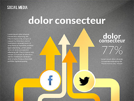소셜 미디어 infographics 템플릿, 슬라이드 9, 02598, 인포메이션 그래픽 — PoweredTemplate.com