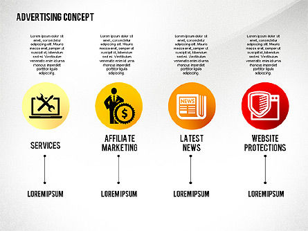 Diagrama del concepto del proceso publicitario, Diapositiva 8, 02602, Diagramas de proceso — PoweredTemplate.com