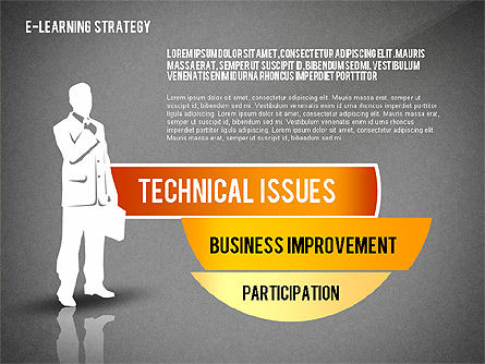 Schéma de stratégie E-learning, Diapositive 14, 02603, Schémas d'étapes — PoweredTemplate.com