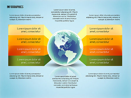 Infografía Global, Diapositiva 4, 02609, Diagramas de la etapa — PoweredTemplate.com
