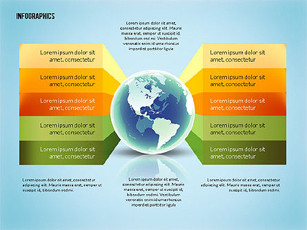 글로벌 infographics, 슬라이드 5, 02609, 단계 도표 — PoweredTemplate.com