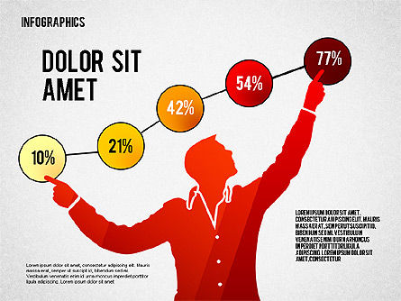 Infografis Dengan Siluet, Templat PowerPoint, 02612, Infografis — PoweredTemplate.com