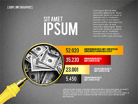 Infographics met loupe, Dia 11, 02613, Infographics — PoweredTemplate.com