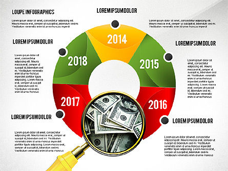 Infografía con lupa, Diapositiva 2, 02613, Infografías — PoweredTemplate.com