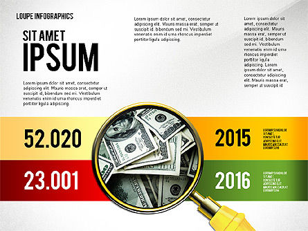 Infographics met loupe, Dia 6, 02613, Infographics — PoweredTemplate.com